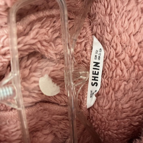 Shein Teddy Fuzzy Bear Crop Hoodie Sweater Furry Super Soft, Warm, Cozy S 11/12Y - Picture 10 of 10